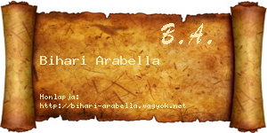 Bihari Arabella névjegykártya